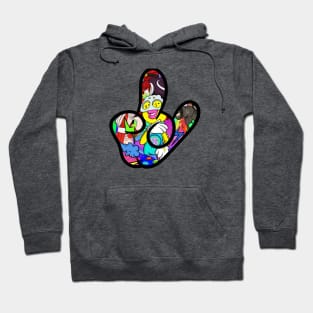 Cool rock and roll hand gesture logo drawing Hoodie